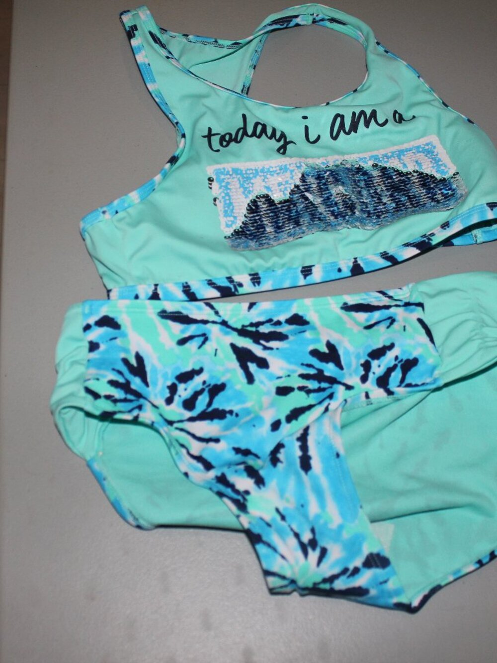 Blue 2 Pcs Justice Bikini Swimsuit Size 16